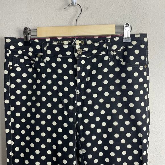 Kate Spade New York Polka Dot  Perry Street  Black Cream  Size 29‎ Jeans - Picture 2 of 11